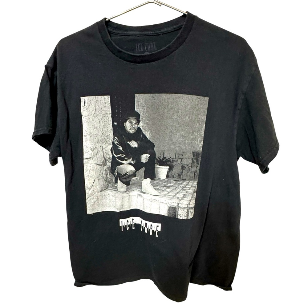 Retro Ice Cube 90s Rap Streetwear Black Graphic Men’s L T-Shirt MINTY